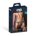 Load image into Gallery viewer, Pack & Play Thong W/ Front Condom Pouch Rainbow S/M
