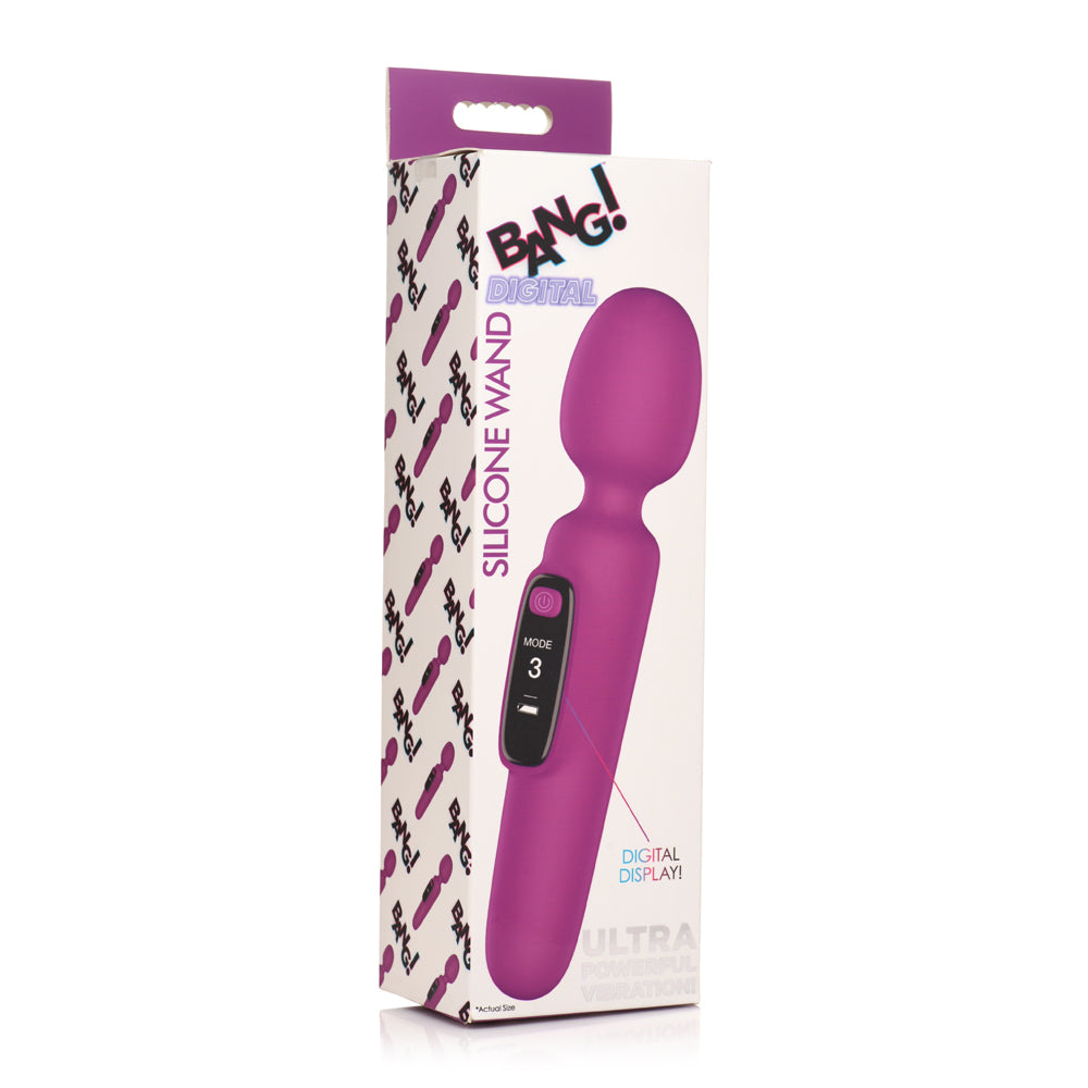 Bang! Digital Vibrating Silicone Wand Purple