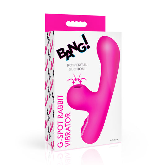 Bang! 10X G-Spot Rabbit Vibrator W/ Suction Pink