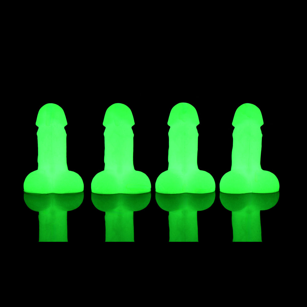 Big Ballers Glow-In-The-Dark Magnetic Snap-On Peckers 4 Pk