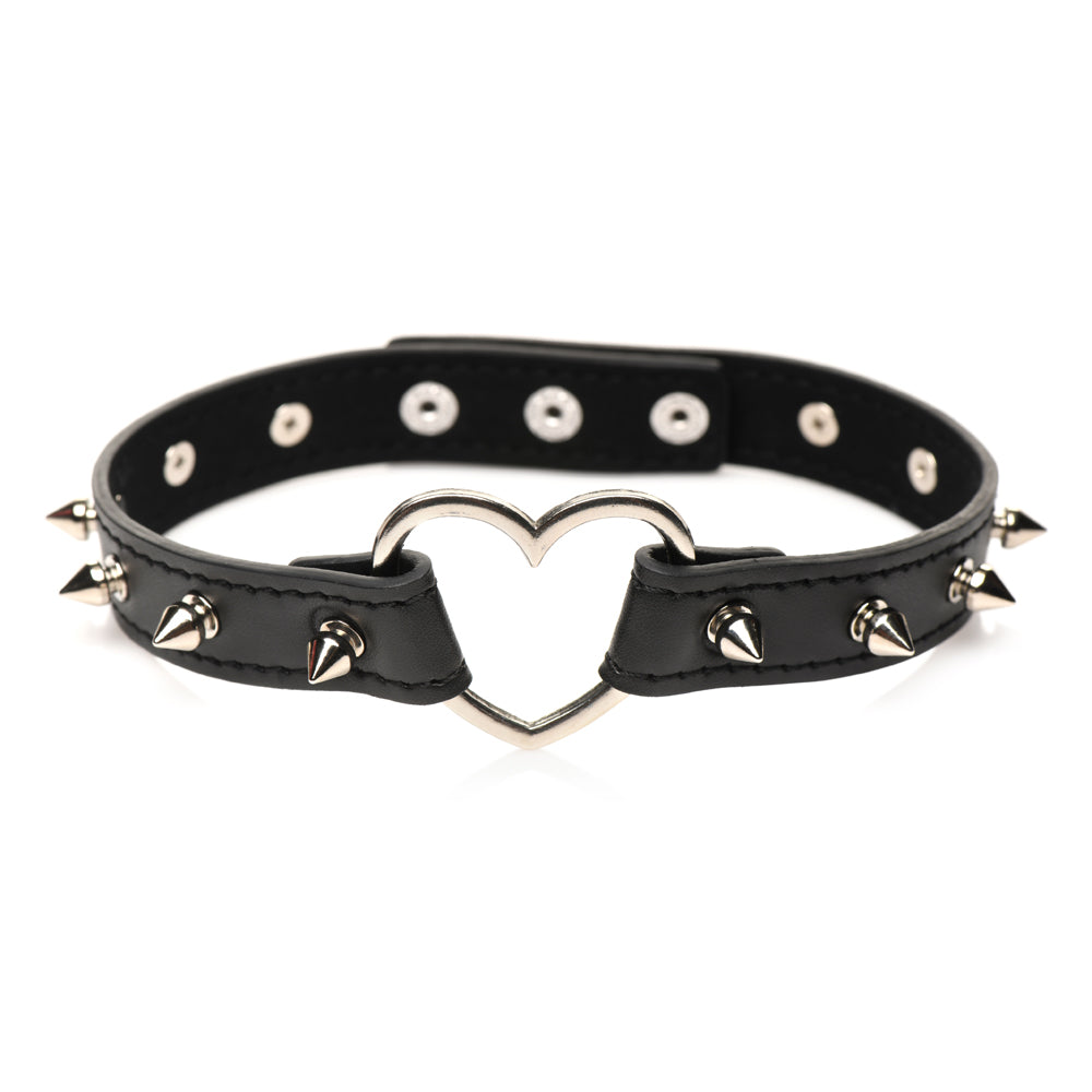 Master Series Spiked Heart Choker Black