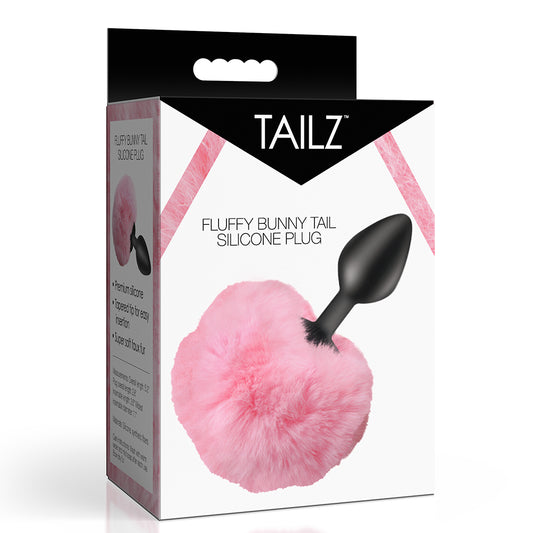 Tailz Fluffy Bunny Tail Silicone Plug Pink