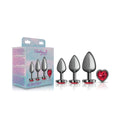 Load image into Gallery viewer, Cheeky Charms Anal Trainer Kit Heart Gunmetal Deep Red
