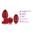 Load image into Gallery viewer, Cheeky Charms Vibrating Butt Plug Red Large
