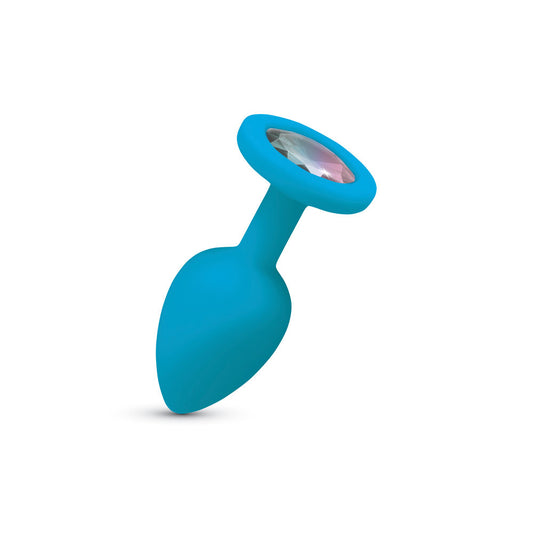 Viben Gemma Clear Iridescent Gem Teal Silicone Plug Small