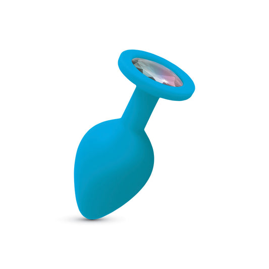 Viben Gemma Clear Iridescent Gem Teal Silicone Plug Medium