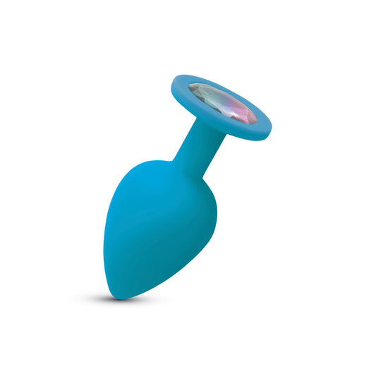 Viben Gemma Clear Iridescent Gem Teal Silicone Plug Large