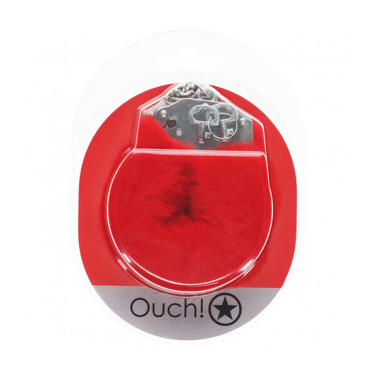 Ouch! Heavy-Duty Fluffy Handcuffs Red