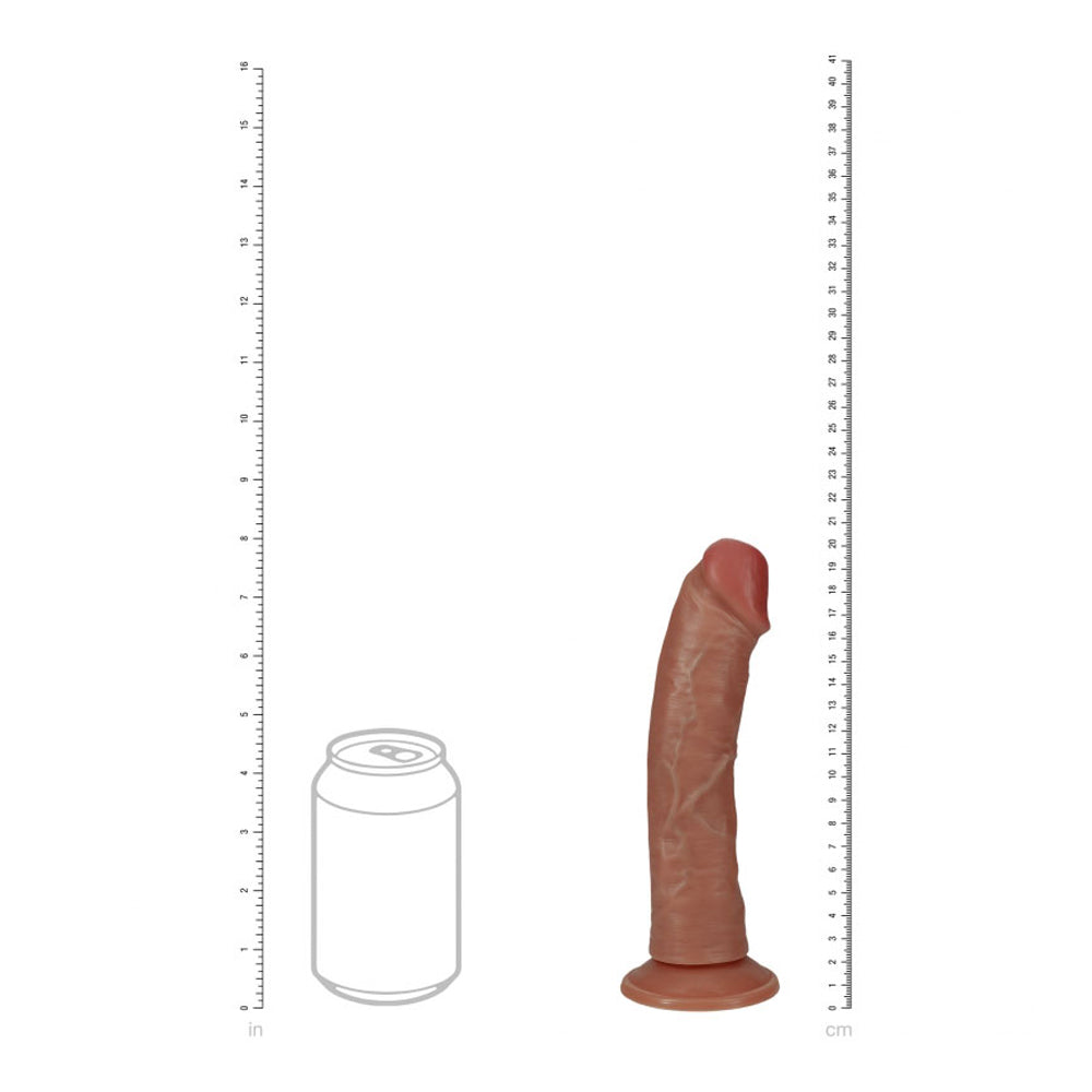 8&quot; Vibrating Cock Regular Curved Tan