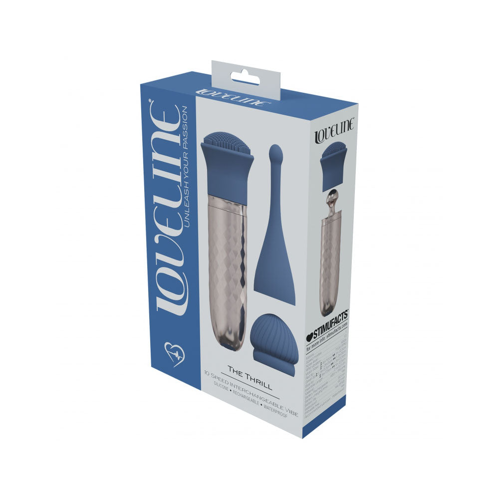 Loveline The Thrill 10 Speed Silicone Rechargeable Splashproof Blue