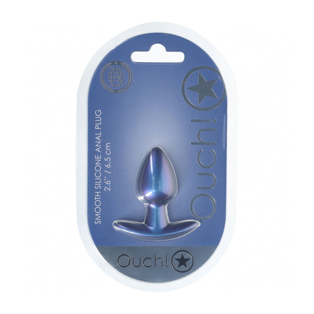 Ouch! Anal Plug Small Silicone Metallic Blue