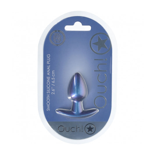 Ouch! Anal Plug Small Silicone Metallic Blue