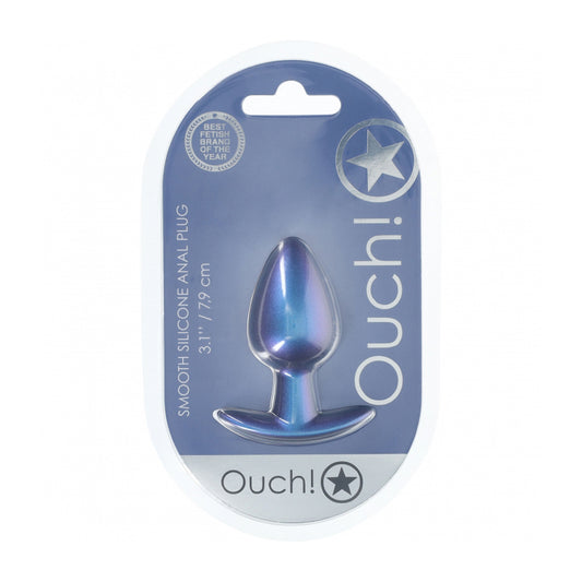 Ouch! Anal Plug Medium Silicone Metallic Blue