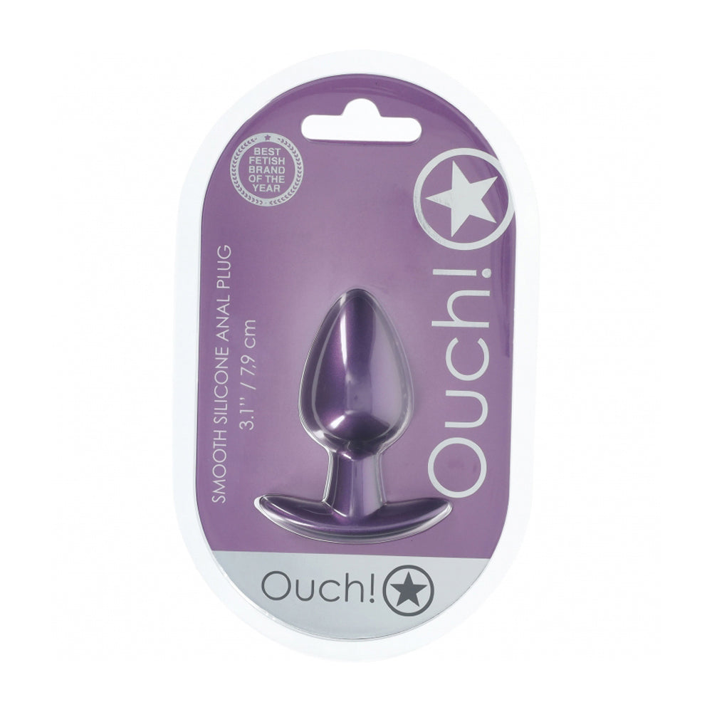 Ouch! Anal Plug Medium Silicone Metallic Purple