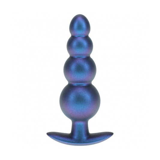 Ouch! Beaded Anal Plug Silicone Metallic Blue