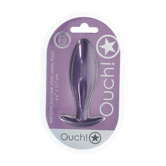 Ouch! Oval Anal Plug Silicone Metallic Purple