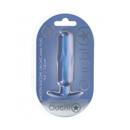 Ouch! Oblong Anal Plug Silicone Metallic Blue