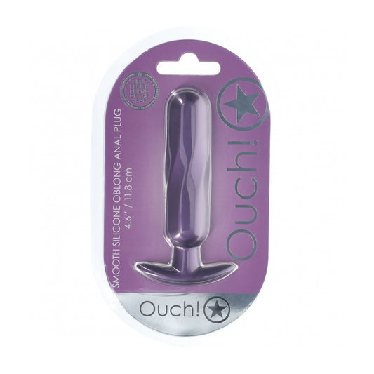 Ouch! Oblong Anal Plug Silicone Metallic Purple