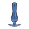 Load image into Gallery viewer, Ouch! Curvy Anal Plug Silicone Metallic Blue
