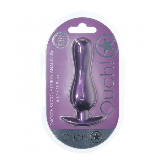 Ouch! Curvy Anal Plug Silicone Metallic Purple