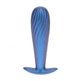 Load image into Gallery viewer, Ouch! Ribbed Anal Plug Silicone Metallic Blue
