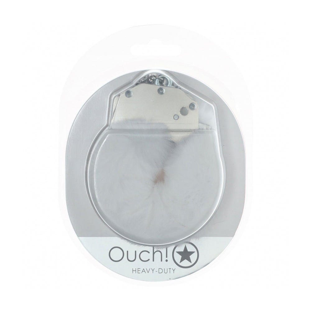 Ouch! Heavy-Duty Fluffy Handcuffs White