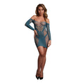 Load image into Gallery viewer, Le Désir Long-Sleeved Net Mini Dress Blue One Size
