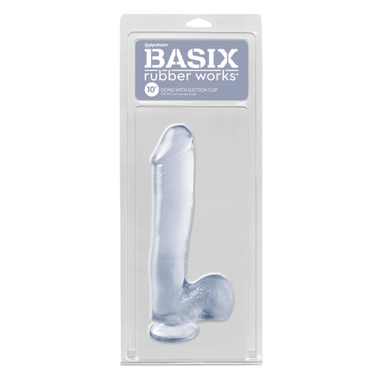 Basix Rubber Works 10&quot; Dong with Suction Cup Clear