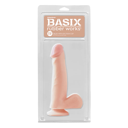 Basix Rubber Works 7.5&quot; Dong with Suction Cup Flesh