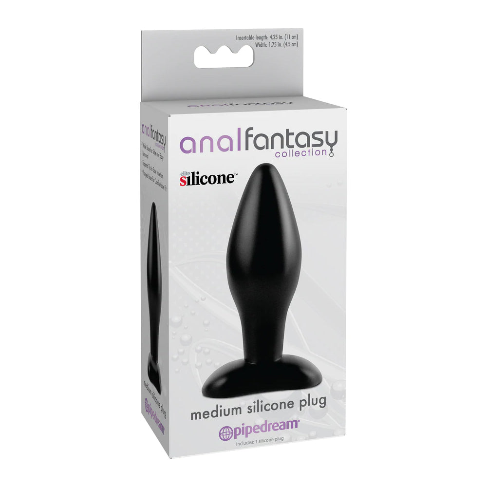 Anal Fantasy Collection Medium Silicone Plug Black