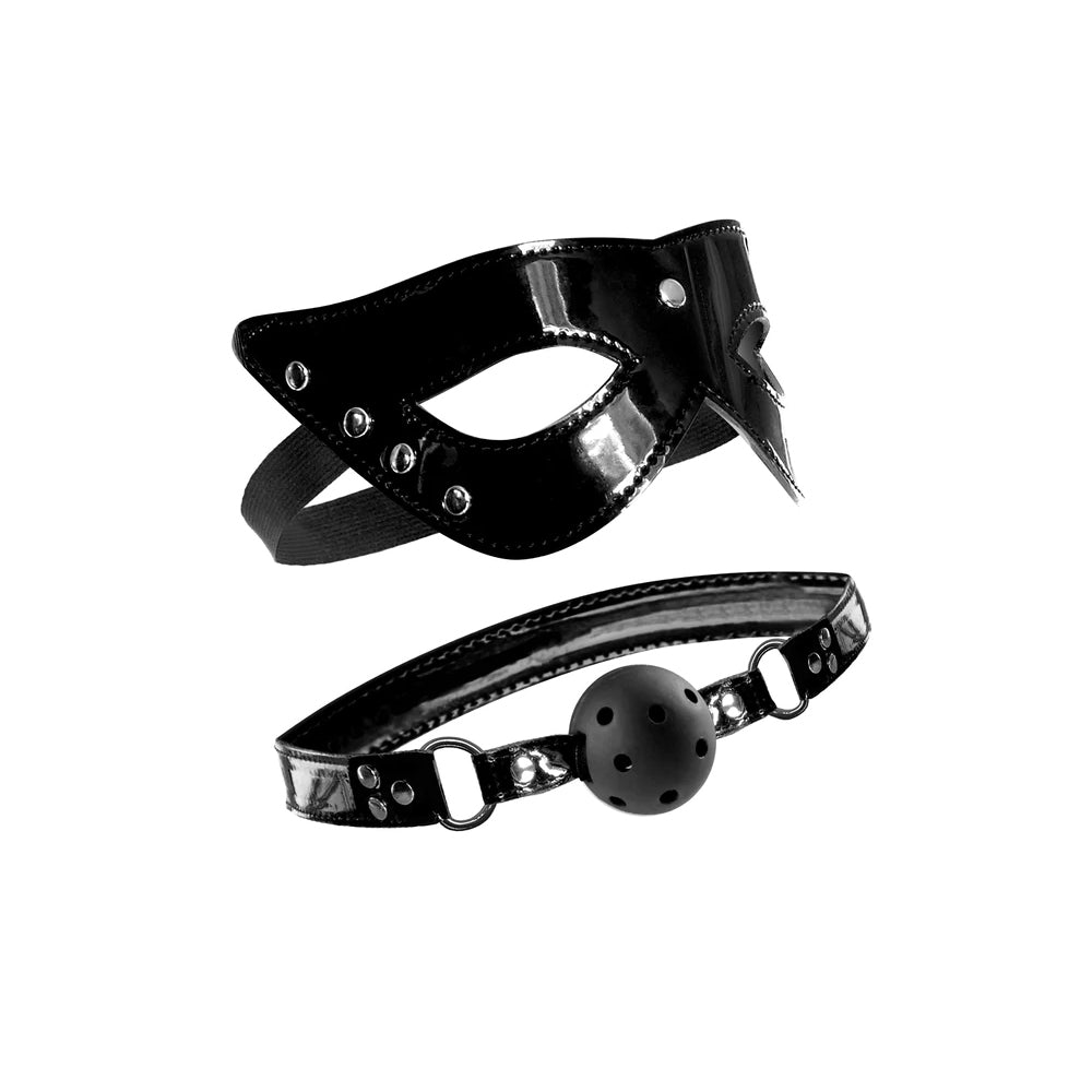 Fetish Fantasy Limited Edition Masquerade Mask & Ball Gag Black