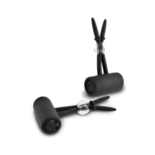 Fetish Fantasy Limited Edition Vibrating Silicone Nipple Lassos Black