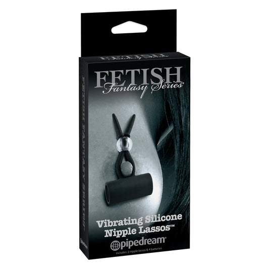 Fetish Fantasy Limited Edition Vibrating Silicone Nipple Lassos Black