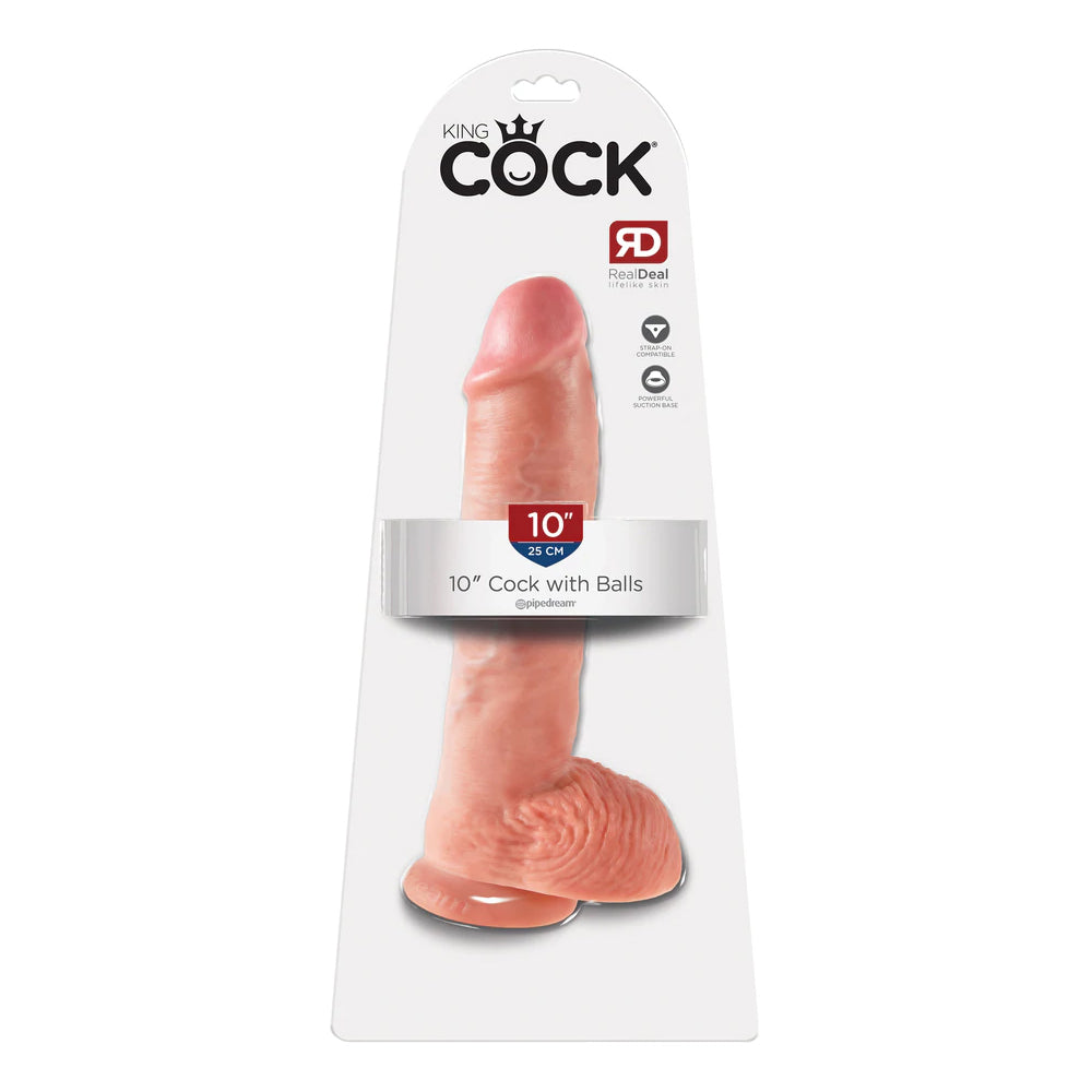 King Cock 10&quot; Cock with Balls Flesh