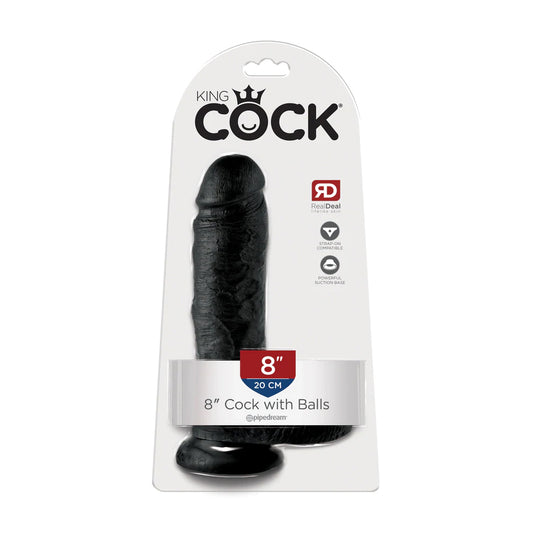 King Cock 8&quot; Cock with Balls Black