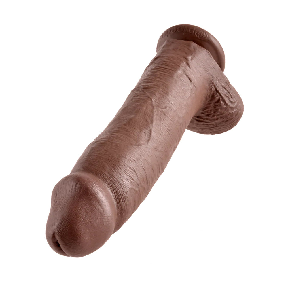 King Cock 12&quot; Cock with Balls Brown