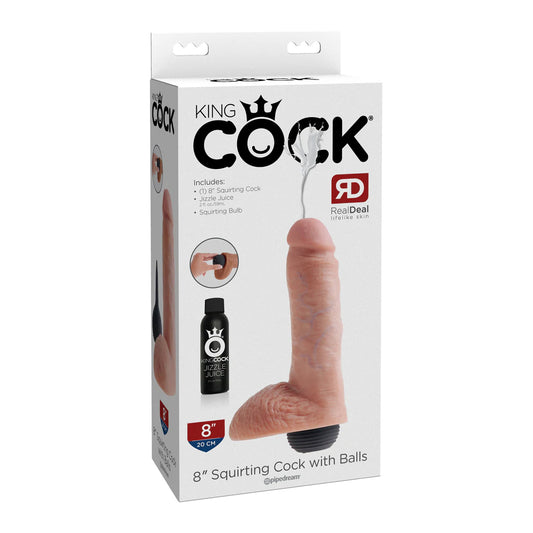 King Cock 8&quot; Squirting Cock w/ Balls Flesh