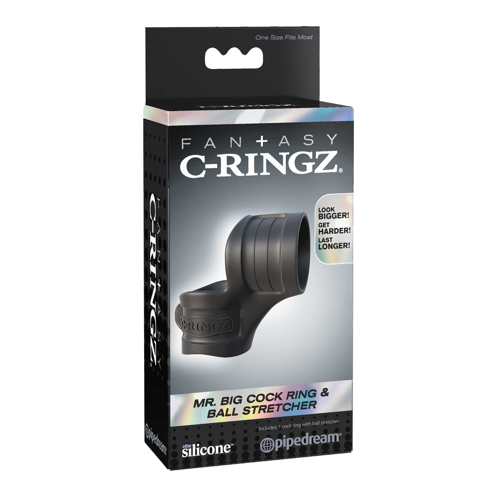 Fantasy C-Ringz Mr. Big Cock Ring And Ball Stretcher Black