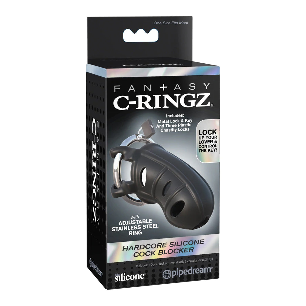 Fantasy C-Ringz Hardcore Silicone Cock Blocker Black