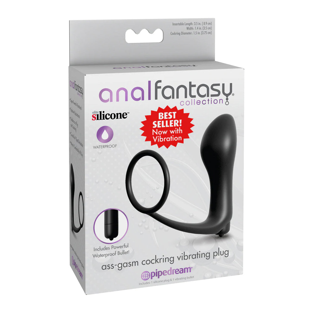 Anal Fantasy Collection Ass Gasm Cockring Vibrating Plug Black