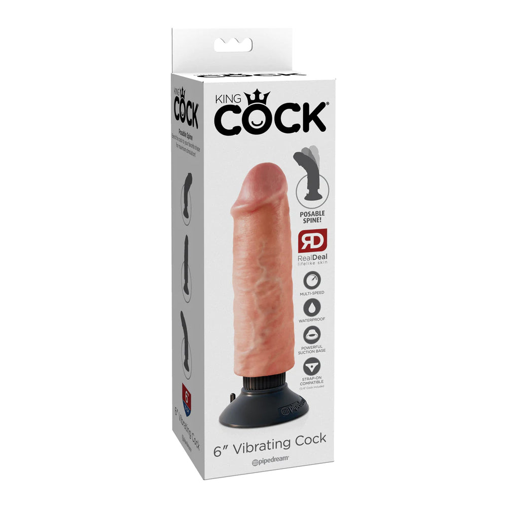 King Cock 6&quot; Vibrating Cock Flesh