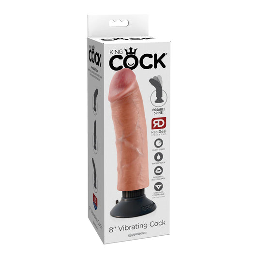 King Cock 8&quot; Vibrating Cock Flesh