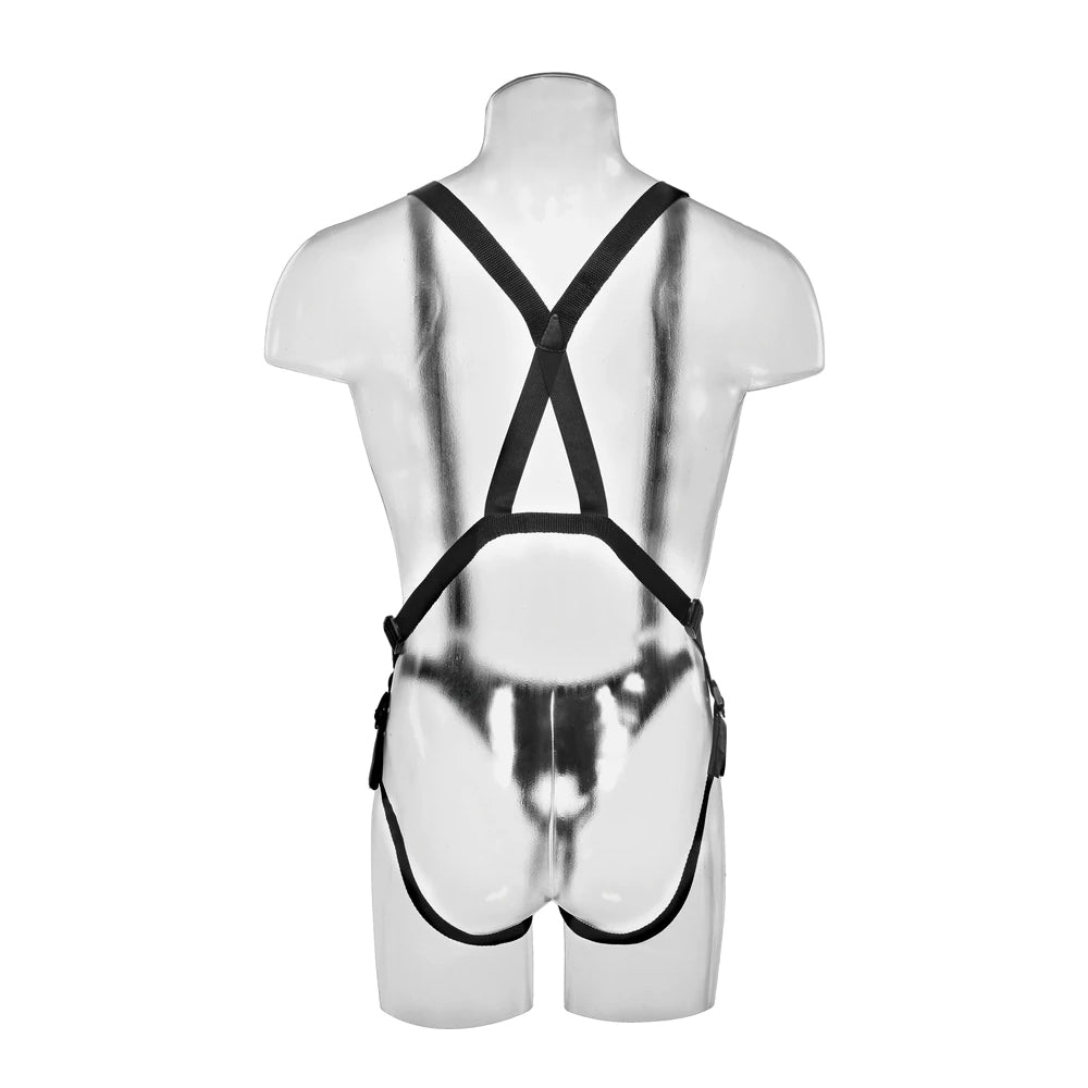 King Cock 10&quot; Hollow Strap-On Suspender System Flesh