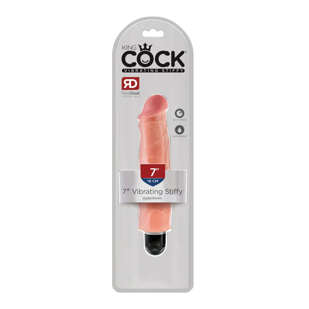 King Cock 7&quot; Vibrating Stiffy Flesh