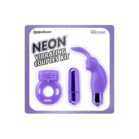 Neon Vibrating Couples Kit Purple