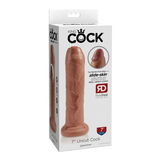 King Cock 7&quot; Uncut Cock Tan