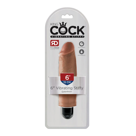 King Cock 6&quot; Vibrating Stiffy Tan