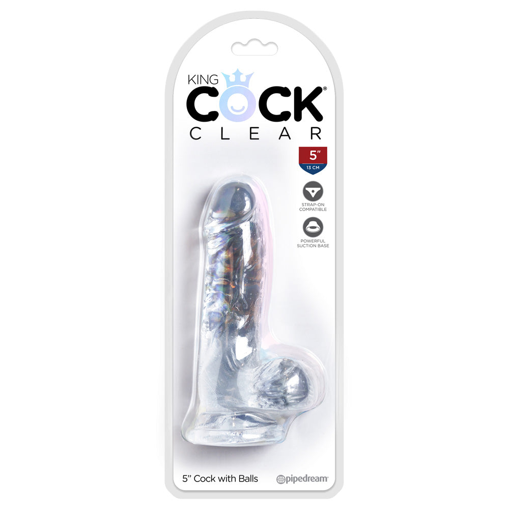 King Cock Clear 5&quot; Cock With Balls