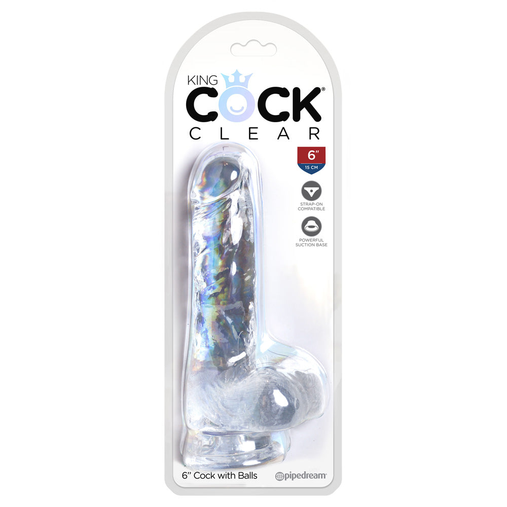 King Cock Clear 6&quot; Cock With Balls