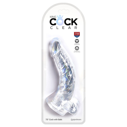 King Cock Clear 7.5&quot; Cock With Balls